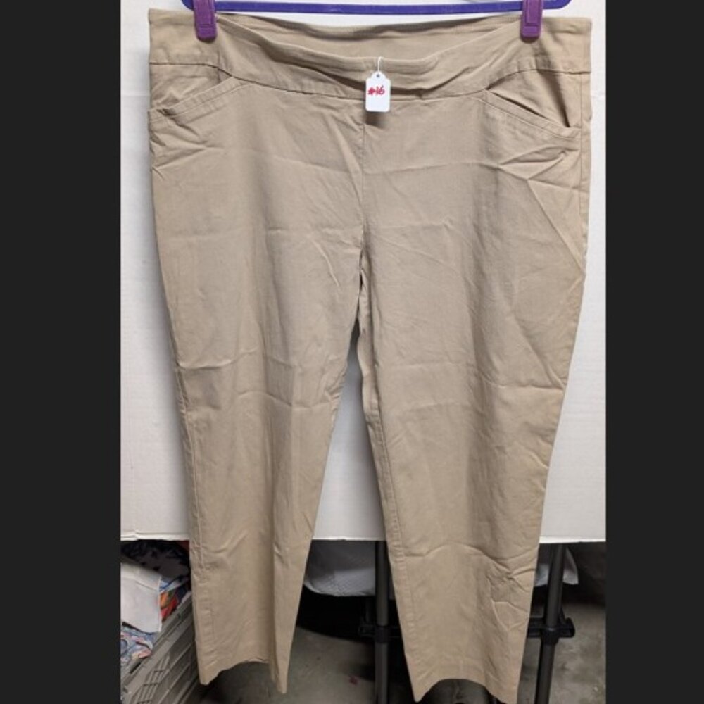 Terra & Sky Beige Stretch Pants – Size 2X (20W–22W)
